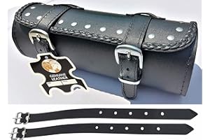 MOTOSKY MOTORCYCLE TOOL BAG MOTORBIKE 100% GENUINE LEATHER TOOL ROLL SADDLE BAG TOOL POUCH ROLL BARREL BAG FOR HARLEY DAVIDSON