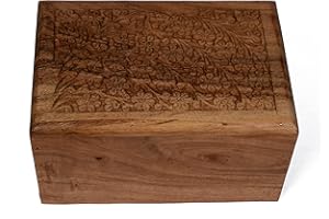 EDHAS Urne in legno di acacia splendidamente fatte a mano per ceneri umane - Urne decorative per ceneri umane o animali domestici (22,86 cm x 15,24 cm x 12,7 cm)