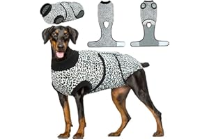 Kuoser Genesungsanzug für Hunde, weiblich/männlich, groß, weich, atmungsaktiv, chirurgischer Genesungsanzug, Einteiler, Blau, Größe L