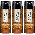 Wild Stone Classic Musk Deodorant for Men, Long Lasting Body Spray, Pack of 3 (225ml each)