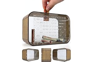 G U T H E LIFESTYLE Sparbox mit Zahlen ankreuzen mit Stift, Spardose aus Holz und Acryglas, Wiederverwendbare durchsichtige große Spardose mit Sparziel, Geld sparen, Spardose Kinder, Sparschwein, Sparbüchse