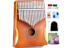 EVERJOYS Kalimba Thumb Piano 17 Keys, Portable Mbira Finger Piano w/Protective Case, Fast to Learn Songbook, Tuning Hammer, All in One Kit (17keys, Natural)