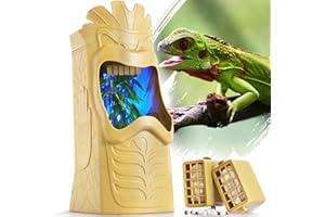 NEPTONION 【Unique Hydration】 Reptile Water Feeder with Bad Stuff Filter, Auto Shutdown and Filling Reminder, great for Chameleons, Frogs, Geckos, Bearded Dragons, Yellow (an Extra Filter included)