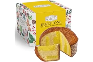 ‎PASTICCERIA FRACCARO 1932 Handwerklicher Panettone mit Limoncello Pasticceria Fraccaro 1932 (750 g) – gefüllt mit zarter Limoncello-Creme, natürlich gesäuerter Weihnachtskuchen nur mit Mutterhefe, Geschenkbox-Linie