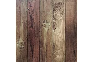 CICIWIND 42x1000cm Dark Brown Wood Wallpaper Removable Wallpaper Wood Penal Peel and Stick on Wallpaper Self Adhesive Vintage Brown Wood Dark Brown Distressed Brown Wood Plank Grain Vinyl Wrap Paper Film Roll