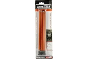 General Pencil 321742 557BP- Juego de lápices de carbón con goma de borrar, 3 x 69,8 x 247,6 mm (paquete de 5).