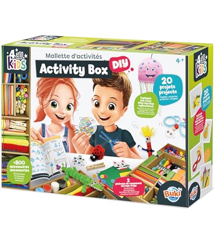 Set APLI Kids Crafty Box - 19258 Materiali Assortiti Per Lavoretti Creativi (pompon, EVA, Paillettes, Occhi Mobili) | Per Bambini