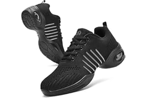 Tlone Dance Shoes for Women Jazz Shoes Women Dance Sneakers Breathable Air Cushion Split Sole Walking Dance Shoes Platform Shoe
