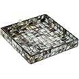 DULI Enamel Coated Multipurpose Tray in MDF | Serving Tray for Home & Dining Table | Multipurpose Tray | Water & Heat Resistant Durable (MCDTray-MOP_Checkered)
