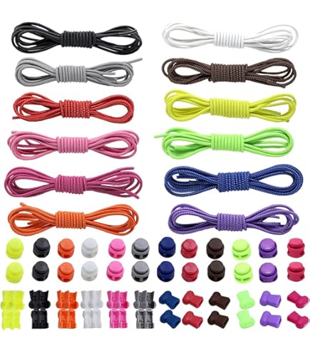 Elastische veters van rubber zonder knopen, universele veters voor kinderen en volwassenen, geen veters voor sneakers, hardloopschoenen, sportschoenen (3 zwart 3 wit
