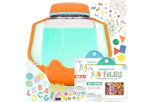 Glo Pals, Sensory Fillers Tin Play for Children Aged 18 Months and Above Supports Sensory and Cognitive Development, Orange Teal, 10 x 8 cm
