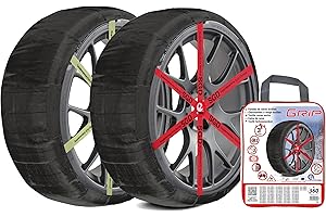 RD9 - Grip - Cadenas de nieve textil, talla Nº 560, set 2 uds, guantes incluidos