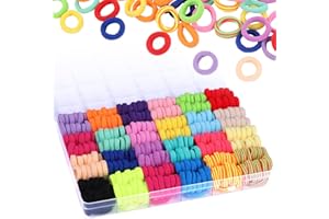 Funtopia Elastique Cheveux Fille, 360 Pièces Petit élastique Cheveux, Epais en Coton Sans Couture, Mini Chouchous Multicolore Accessoire Cheveux pour Bébé, Enfants, Femme(2 cm 24 Couleurs)