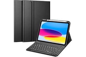 ‎FINTIE FINTIE Tastatur Hülle für iPad 11.Generation 11" 2025, iPad 10. Generation 2022 10.9", Schutzhülle mit TPU Rückschale, Pencil Halter und magnetisch Abnehmbarer Tastatur mit QWERTZ Layout, Schwarz