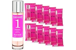 CARAVAN FRAGANCIAS Perfume de Mujer Nº1 de 150 ml + Set de 10 Viales de Fragancias femeninas distintas de Caravan para descubrir nuevos aromas