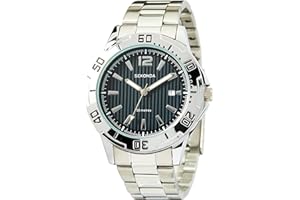 Sekonda Mens 44mm Caspian Silver Stainless Steel Bracelet 50m Water Resistant Dive Watch 3 Hand Date Display