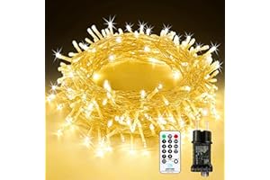 ‎BOWFAR LED Lichterkette Außen Strombetrieben, 20M 200 LED Lichterkette Weihnachten mit Fernbedienung Timer Merkfunktion, 8 Modi IP65 Wasserdicht für Innen Außen Garten Party Hochzeit Weihnachtsdeko, Warmweiß