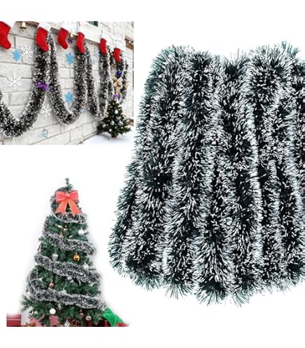 ilkadim 1 stuks dennenslinger 5 of 10 m lang, decoratieve slinger 8-10 cm, kerstslinger (5 meter