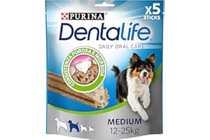 PURINA DENTALIFE Daily Oral Care Snack per l'Igiene Orale per Cani Adulti 6 Confezioni da 5 Stick
