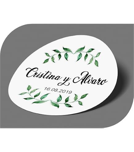 CrisPhy Adesivi Personalizzati Per Matrimonio Con Nome E Data - Etichette Vintage Per Inviti, Bomboniere E Barattoli (Modello 10) - 2