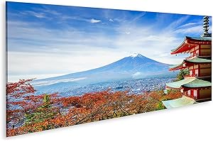 islandburner Cuadro Moderno en Lienzo Monte Fuji Con Pagoda Chureito En Otoño Fujiyoshida Japón Cuadros Decoracion Cocina Salon