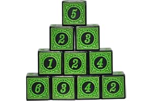 SmartDealsPro Paquete de 10 dados D6 de seis lados de 16 mm para DND MTG PRG Wow, juego de mesa, enseñanza de matemáticas... (letra verde)