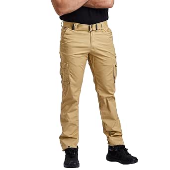 Buy BEEVEE Mens Khaki Fixed Waist Cargo 