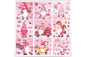 BBLIKE 9 Sheets Valentines Day Window Stickers, Valentine's Day Window Cling Decorations Window Decals Wedding Anniversary Party Decorations