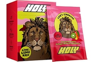HOLY Energy Gaming Booster Boîte d'essai de 10 “Lion's Lemonade” avec goût de mangue & kiwi | 10 portions avec NewCaff & extrait de thé vert | Focus Drink | Vegan avec arômes de fruits 100% naturels