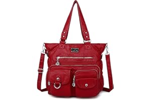 Angelkiss Purses Handbags for Women PU Tote Satchel Bags for Women Pockets Shoulder Bags