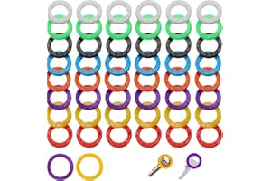 HHZZXCDH 50 Stück Schlüssel Kappen Abdeckungen Tags Bunter Schlüsselabdeckungen 8 Farben Runde PVC Schlüsselkappen Kunststoff Schlüsselkennzeichnung Set Caps für Einfache Identifizierung Türschlüssel
