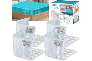 HYDREAM Bed Sheet Holder Lock,Fitted Sheet Straps Holders Keep Sheets Firm&Tight in Place,Mattress Straps Bed Sheet Clips Corner Holders Sheets Stay Fasteners Organizer-4Pack (Clear)