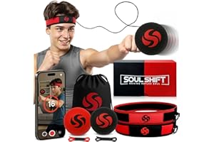 Soul Shift - Boxing Reflex Ball – Dual Competition Set | 2 Adjustable Headbands + 2 Training Balls + App Included | Speed, Agility & Hand-Eye Coordination for Adults & Kids | MMA Training Equipment