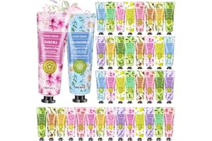 FONTOEN Handcreme Set, Mini Handcreme Geschenkset für Frauen, 40 Stück Handpflege für Sehr Trockene Rissige Hände Haut Reisegröße Feuchtigkeitscreme klein Pflegecreme Körperlotion Geburtstag