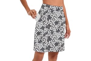 Timuspo Activewear - Gonna da donna, lunghezza al ginocchio, con pantaloncini interni, gonna da tennis, a vita alta, con pantaloni, perfetta per sport, golf, escursionismo