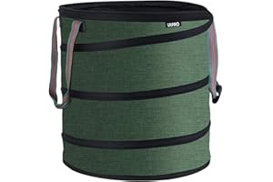 URPRO 80 Litres Ultra Tough Garden bag, 600D Oxford Fabric with Steel Wire, 45 CM Dia. x 50 CM Height, Heavy Duty Ideal for Yard Waste,Gardening, Storage, Camping, Outdoor Harvest activities