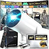 REKION® [Apps INTEGRADAS] Proyector Portatil HY.300 4K + Pantalla 60 Pulgadas | HDMI Incluido | 1080P Full HD 250 ANSI 9000 L