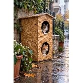 Reyo 2 B&ouml;lmeli Dublex Kedi 66x39x32 cm Yağmura ve Soğuğa Dayanıklı OSB Kedi Kul&uuml;besi, Sokak Hayvanları İ&ccedil;in Kedi Yuvası - CAT