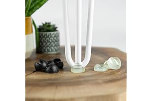 NATURAL GOODS BERLIN 4 x ochrona podłogi do nóg Hairpin o grubości 12 mm, przezroczysta lub czarna