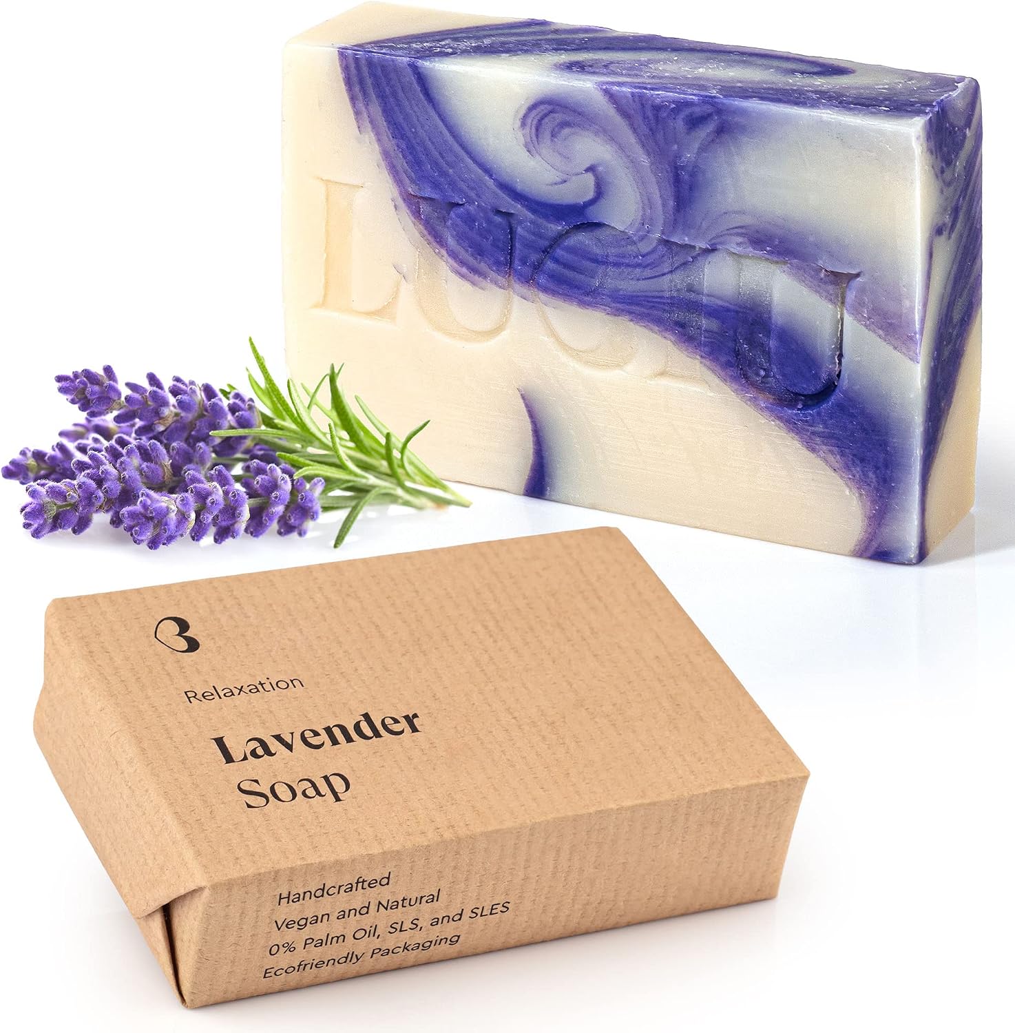 lubiu Jabón Lavanda 100g - Manos, cuerpo y cara - Pastilla de Jabón Natural - Jabones Artesanales - Pastilla Jabon Lavanda Natural