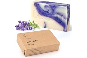 lubiu Savon Lavande 100g - Savon Bio Lavande - Savon Solide Corps et Pain de Savon Main Bio - Savon Naturel - Parfum Savon Artisanal