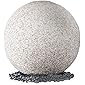 Garten Kugelleuchte mit Strom 20cm Ø - IP65 für Außen Kugel in Naturstein Optik mit OSRAM 6W E27 LED warmweiß inkl. 3m…