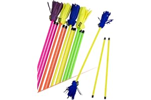 Juggle Dream Neo Flowerstick - Bastone in fibra di vetro, impugnatura in silicone, frange scamosciate, motivo floreale Jonglier (giallo/blu)