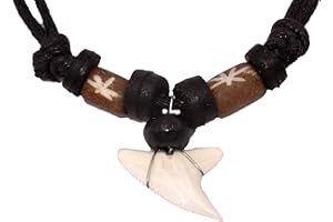 BALI PAPAYA Collier Dent véritable Surf Surfeur Ethnique Tooth Necklace Collana dente Zahn Halskette Marron