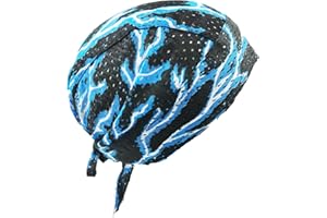 Ulalaza Bandana transpirable de algodón Durag Headwrap Pirata Cap Skull Caps para hombre y mujer