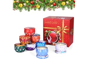 JOSPL Natural Velas Aromaticas Juego de 8 Piezas,100% de Cera de Soja Velas Perfumadas,Navidad Velas Aromaticas,para Aliviar el Estrés, para Relajación Vela de Viaje Adecuado para decoración de fiestas