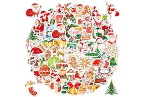 TYXHXTF 100 Pezzi Christmas Stickers Decorazioni Natalizie Etichette Adesive Natalizie e Adesivi di Natale per Bambini, Stickers Aesthetic e Scrapbooking, Adesive Divertenti per Pacchetti
