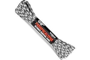 Atwood Rope MFG Parapocalypse Paracord/Parachute Cord 7-Strand Core with Fire Starter Waxed Jute, 10lb Mono Fishing Line, Dyna-x, and Yellow Kevlar Cord 625lb Test