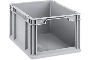 aidB Eurobox NextGen Store Front offen, 400x300x220 mm, robuste Regalbox mit Entnahmeöffnung, stapelbare Kunststoffkiste, ideal für die Industrie, 1 St