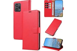 KKEIKO Funda para Xiaomi Redmi Note 12 Pro Plus 5G, Billetera Carcasa de PU Cuero, Anti Golpes Magnético Funda con Stand Function para Redmi Note 12 Pro+ 5G, Rojo